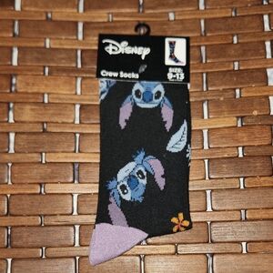 Disney Stitch Crew Socks Mens Size 9-13